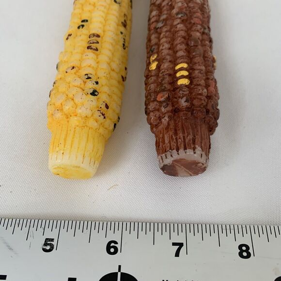 Vintage Corn Cob Candles 50s 60s Yellow Brown Thanksgiving Holiday Harvest Taper - Picture 3 of 6